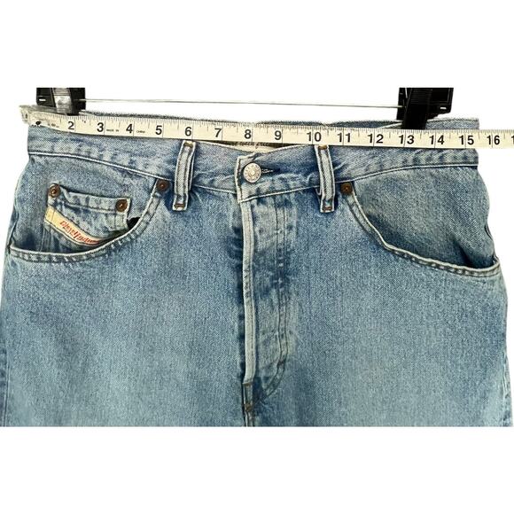 Diesel Y2K Keetar Jeans Mens 32 Blue Denim Button Fly Straight Italy Streetwear - Picture 5 of 16